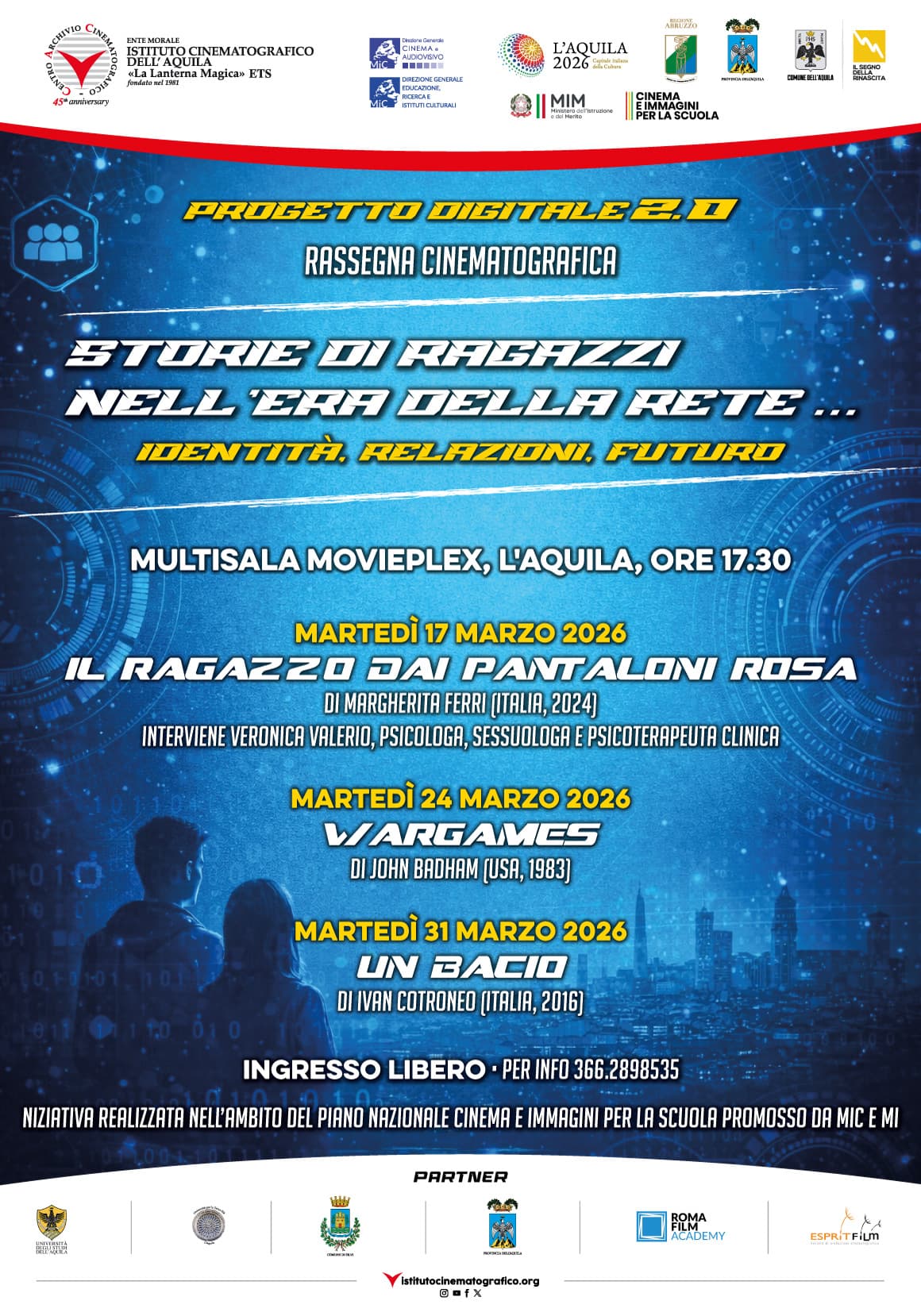 Un bacio di Ivan Cotroneo (Italia, 2016) – Rassegna cinematografica “Storie di ragazzi nell’era della rete … identità, relazioni, futuro” - immagine 1